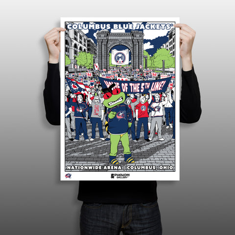 Phenom Gallery Columbus Blue Jackets "Home Of The 5th Line" 18"x 24" Serigraph
