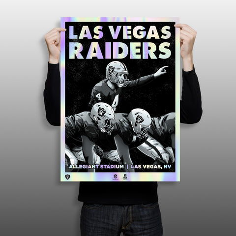 Phenom Gallery Derek Carr Las Vegas Raiders Holographic Foil Serigraph Print
