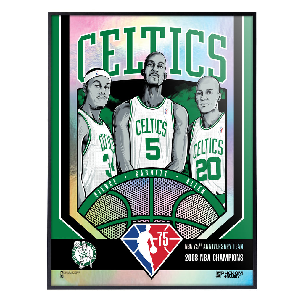 Boston Celtics 75th Anniversary 60's Champs 18x24 Gold Foil Serigrap –  Phenom Gallery