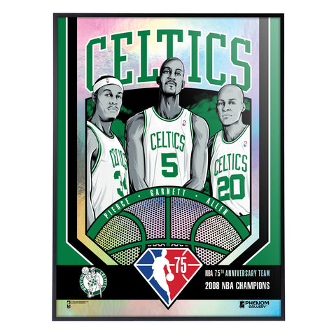 Phenom Gallery Boston Celtics 75th Anniversary '08 NBA Champs 18" x 24" Deluxe Framed Foil Serigraph