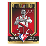 Phenom Gallery Portland Trailblazers 75th Anniversary Damian Lillard 18" x 24" Deluxe Framed Gold Foil Serigraph