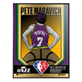 Phenom Gallery Utah Jazz 75th Anniversary Pistol Pete Maravich 18" x 24" Deluxe Framed Gold Foil Serigraph