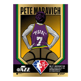 Phenom Gallery Utah Jazz 75th Anniversary Pistol Pete Maravich 18" x 24" Deluxe Framed Gold Foil Serigraph