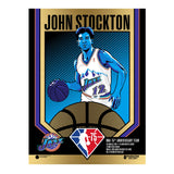 Phenom Gallery Utah Jazz 75th Anniversary John Stockton 18" x 24" Deluxe Framed Gold Foil Serigraph