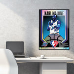 Phenom Gallery Utah Jazz 75th Anniversary Karl Malone 18" x 24" Deluxe Framed Foil Serigraph (Printer Proof)