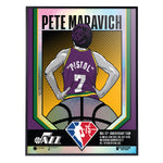 Phenom Gallery Utah Jazz 75th Anniversary Pistol Pete Maravich 18" x 24" Foil Serigraph (Printer Proof)