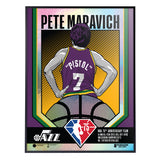 Phenom Gallery Utah Jazz 75th Anniversary Pistol Pete Maravich 18" x 24" Foil Serigraph (Printer Proof)