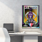 Phenom Gallery Utah Jazz 75th Anniversary Pistol Pete Maravich 18" x 24" Foil Serigraph (Printer Proof)