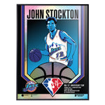 Phenom Gallery Utah Jazz 75th Anniversary John Stockton 18" x 24" Foil Serigraph (Printer Proof)