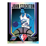 Phenom Gallery Utah Jazz 75th Anniversary John Stockton 18" x 24" Foil Serigraph (Printer Proof)