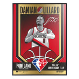 Phenom Gallery Portland Trailblazers 75th Anniversary Damian Lillard 18" x 24" Gold Foil Serigraph