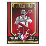 Phenom Gallery Portland Trailblazers 75th Anniversary Damian Lillard 18" x 24" Deluxe Framed Gold Foil Serigraph