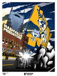Phenom Gallery Nashville Predators Gnash Mascot 18" x 24" Deluxe Framed Serigraph