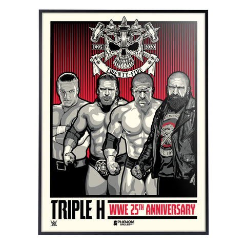 Phenom Gallery WWE Triple H 25th Anniversary 18" x 24" Deluxe Framed Serigraph