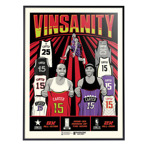 Phenom Gallery Vince Carter Vinsanity Limited Edition Deluxe Framed Serigraph Print