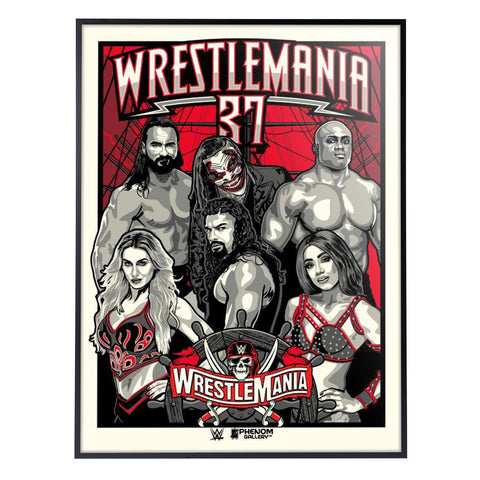 Phenom Gallery WWE Wrestlemania 37 18" x 24" Deluxe Framed Serigraph