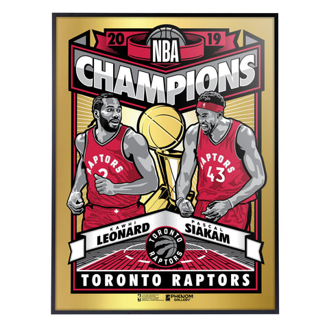 Phenom Gallery Kawhi Leonard Raptors 2019 NBA Champions Foil Framed Serigraph (Edition of 30)