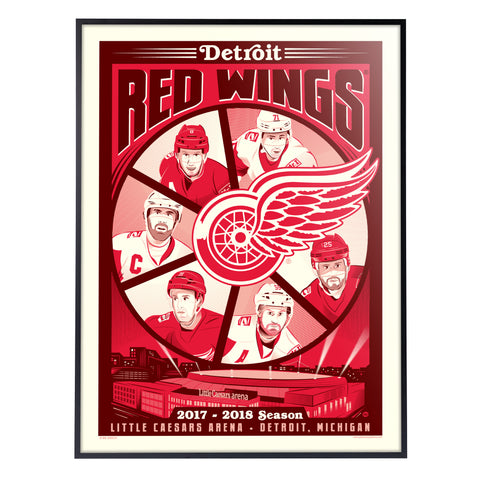 Phenom Gallery Detroit Red Wings 2017-18 Season Deluxe Framed Serigraph Print