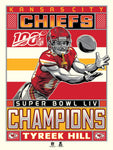 Phenom Gallery Kansas City Chiefs SB LIV Champions Tyreek Hill 18" x 24" Deluxe Framed Serigraph