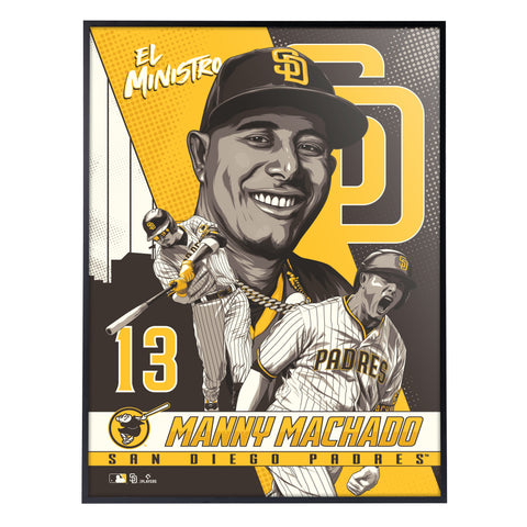 Phenom Gallery San Diego Padres Manny Machado 18" x 24" Deluxe Framed Serigraph