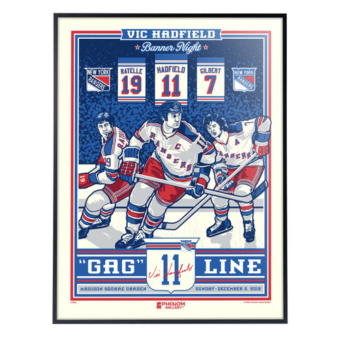 Phenom Gallery New York Rangers Vic Hadfield Limited Edition Deluxe Framed Serigraph Print
