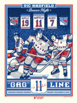 Phenom Gallery New York Rangers Vic Hadfield Limited Edition Deluxe Framed Serigraph Print