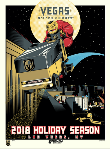 Phenom Gallery Vegas Golden Knights 2018 Holiday Zamboni Serigraph Print