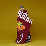Sleep Squad Miami Heat Burnie Mascot 60” x 80” Raschel Plush Blanket