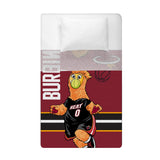 Sleep Squad Miami Heat Burnie Mascot 60” x 80” Raschel Plush Blanket
