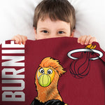 Sleep Squad Miami Heat Burnie Mascot 60” x 80” Raschel Plush Blanket