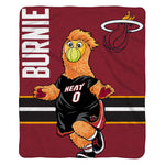 Sleep Squad Miami Heat Burnie Mascot 60” x 80” Raschel Plush Blanket