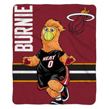 Sleep Squad Miami Heat Burnie Mascot 60” x 80” Raschel Plush Blanket