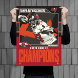 Phenom Gallery Tampa Bay Buccaneers Rob Gronkowski Super Bowl LV Champs 18" x 24" Deluxe Framed Serigraph