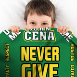 Sleep Squad WWE John Cena 60” x 80” Raschel Plush Blanket