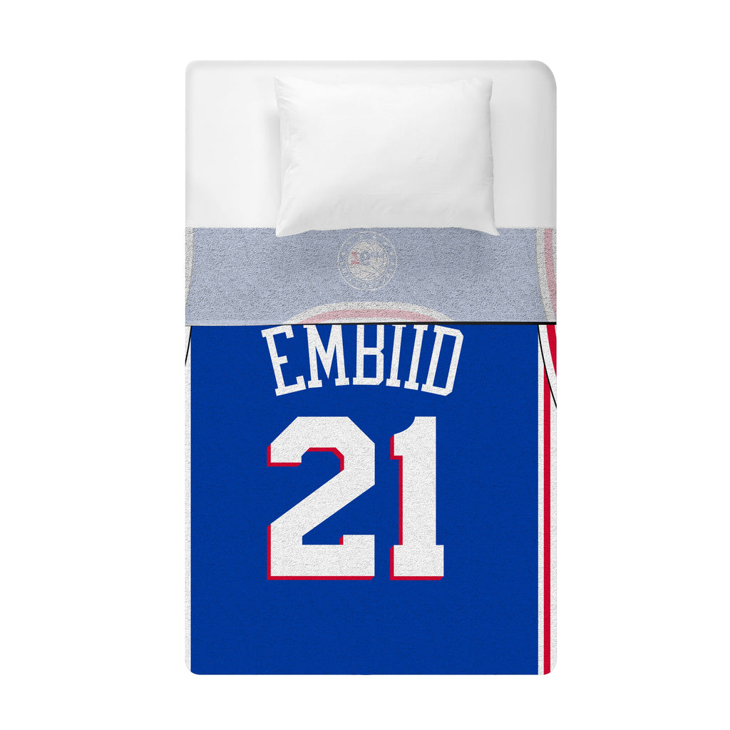 Sleep Squad Philadelphia 76ers Joel Embiid 60” x 80” Raschel Plush Blanket,  1 - Fry's Food Stores