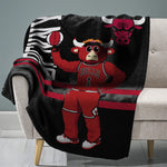 Sleep Squad Chicago Bulls Benny the Bull Mascot 60” x 80” Raschel Plush Blanket