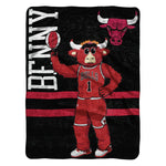 Sleep Squad Chicago Bulls Benny the Bull Mascot 60” x 80” Raschel Plush Blanket