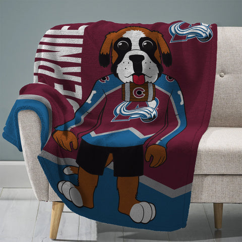 Sleep Squad Colorado Avalanche Bernie 60” x 80” Raschel Plush Blanket