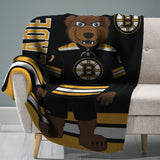 Sleep Squad Boston Bruins Blades 60” x 80” Raschel Plush Blanket