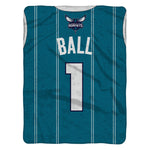 Sleep Squad Charlotte Hornets LaMelo Ball 60” x 80” Raschel Plush Jersey Blanket