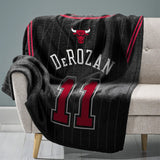 Sleep Squad Chicago Bulls DeMar DeRozan 60” x 80” Raschel Plush Jersey Blanket
