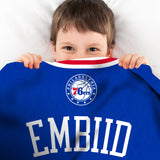 Sleep Squad Philadelphia 76ers Joel Embiid 60” x 80” Raschel Plush Blanket