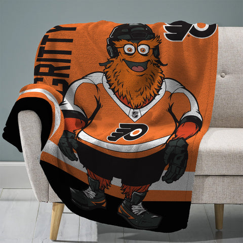 Sleep Squad Philadelphia Flyers Gritty 60” x 80” Raschel Plush Blanket