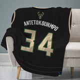 Sleep Squad Milwaukee Bucks Giannis Antetokounmpo 60” x 80” Rachel Plush Jersey Blanket
