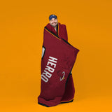 Sleep Squad Miami Heat Tyler Herro 60” x 80” Raschel Plush Jersey Blanket