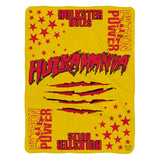 Sleep Squad WWE Hulk Hogan 60” x 80”  Raschel Plush Blanket