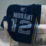 Sleep Squad Memphis Grizzlies Ja Morant 60” x 80” Raschel Plush Blanket
