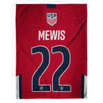 Sleep Squad US Women's Soccer Kristie Mewis 60” x 80” Raschel Plush Jersey Blanket