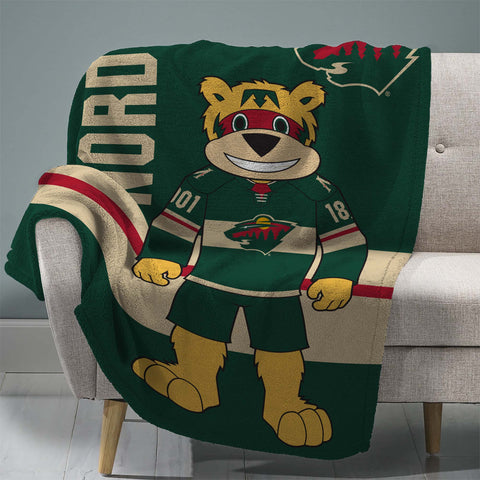 Sleep Squad Minnesota Wild Nordy Mascot 60” x 80” Plush Blanket