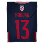 Sleep Squad US Women's Soccer Alex Morgan 60” x 80” Raschel Plush Jersey Blanket
